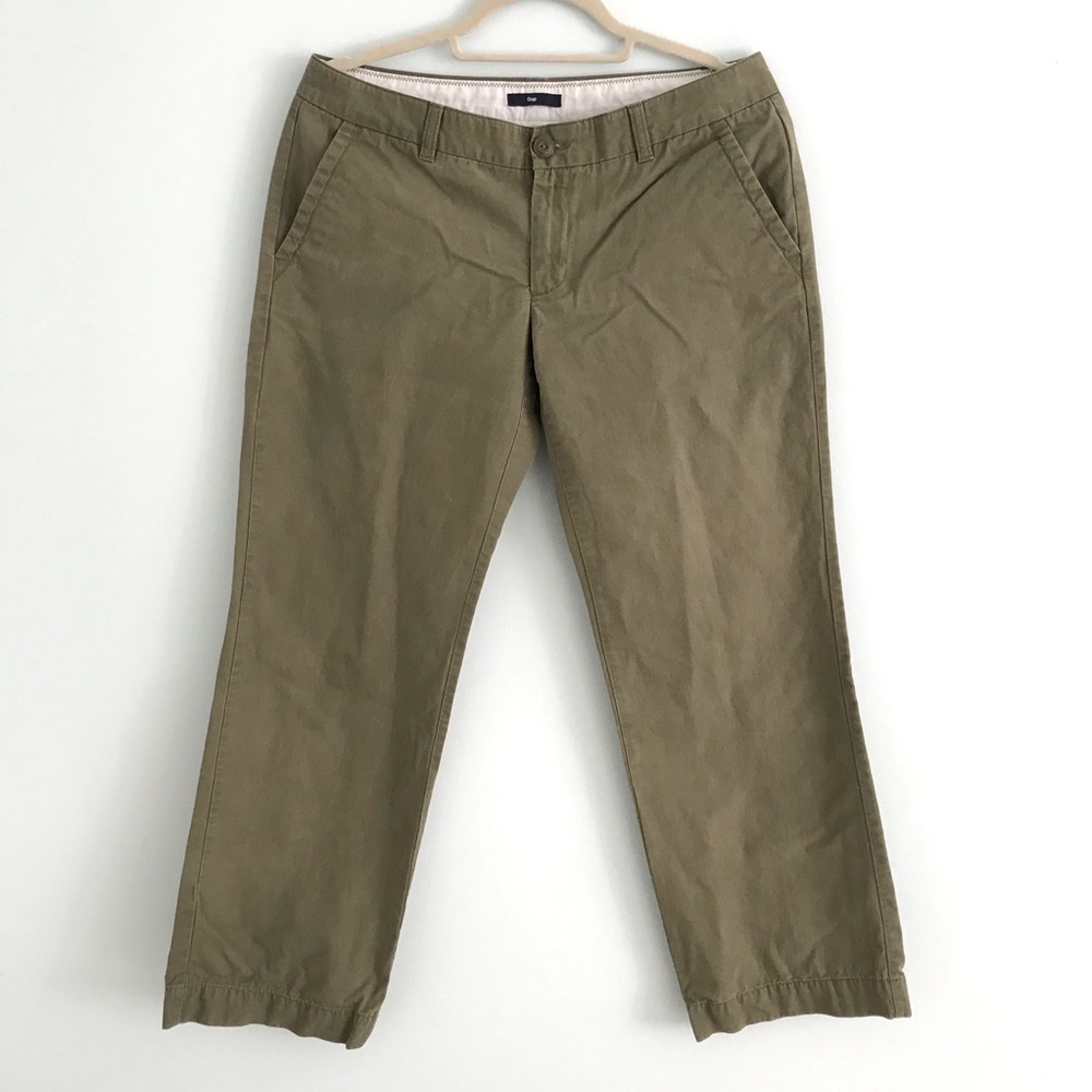 Gap Tailored Fitted Olive Green Crop Capris Pants